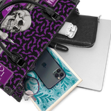 "The Codex of Gothic Tales" Violet Echo - Black Interior - Leather Handbag
