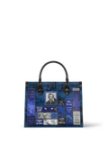 "Poe's Library" Midnight Ink - Blue Interior - Leather Handbag