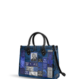"Poe's Library" Midnight Ink - Black Interior - Leather Handbag