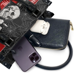 "The Codex of Gothic Tales" Black Widow’s Kiss - Black Interior - Small Leather Handbag
