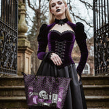 "The Codex of Gothic Tales" Violet Echo Leather Tote Bag Deal