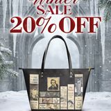 "Poe's Library" Ashen Black Leather Tote Bag Deal