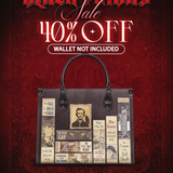 "Poe's Library" Ashen Black Leather Handbag Deal