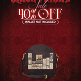 "Poe's Library" Ashen Black Circle Crossbody Bag Deal