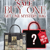 "Poe's Library" Ashen Black Leather Handbag Deal