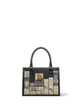 "Poe's Library" Ashen Black - Black Interior - Small Leather Handbag