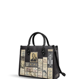"Poe's Library" Ashen Black - Black Interior - Leather Handbag