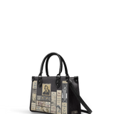 "Poe's Library" Ashen Black - Black Interior - Small Leather Handbag - CLEAROUT