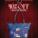 "Poe's Library" Midnight Ink Leather Tote Bag Deal