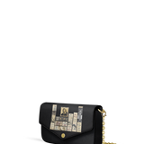 "Poe's Library" Ashen Black Envelope Chain Crossbody Bag