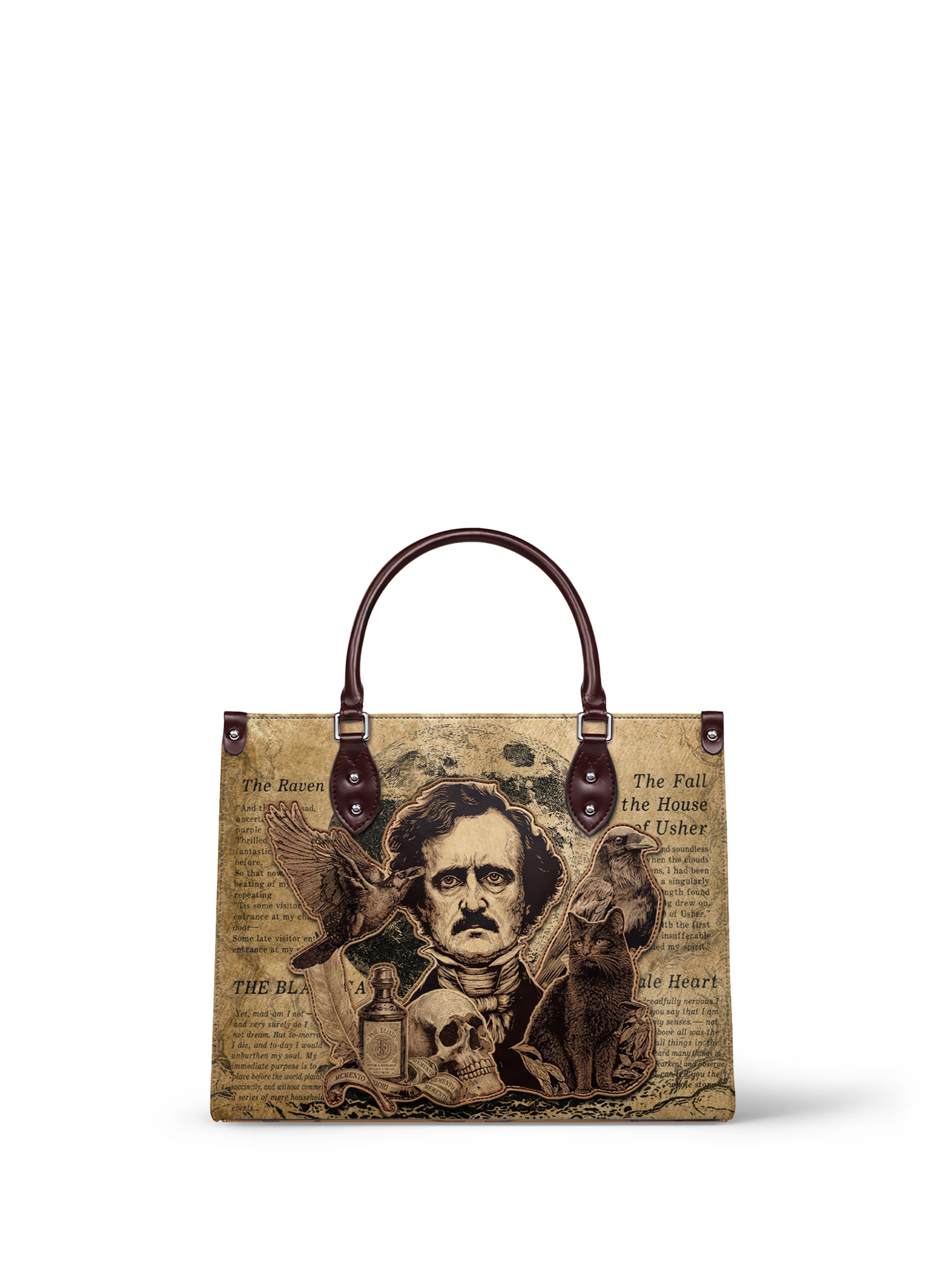 "Poe's Anthology" Applique Leather Handbag Pre-order
