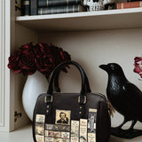 "Poe's Library" Ashen Black Mini Satchel