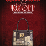 "Poe's Library" Ashen Black Small Leather Handbag Deal