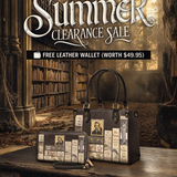 "Poe's Library" Ashen Black Small Leather Handbag Deal