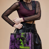 "Frankenstein" Lablight Violet - Black Interior - Leather Handbag Matching Set - CLEAROUT
