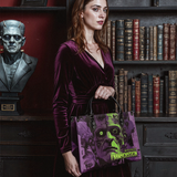"Frankenstein" Lablight Violet - Black Interior - Leather Handbag Matching Set - CLEAROUT