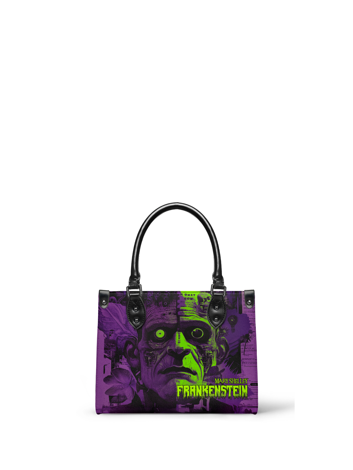 "Frankenstein" Lablight Violet - Black Interior - Small Leather Handbag - NEW WORKSHOP SALE