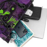 "Frankenstein" Lablight Violet - Black Interior - Leather Handbag Matching Set - CLEAROUT