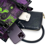 "Frankenstein" Lablight Violet - Black Interior - Small Leather Handbag - CLEAROUT