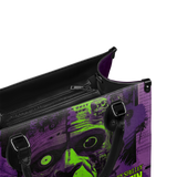 "Frankenstein" Lablight Violet - Black Interior - Leather Handbag Matching Set - CLEAROUT