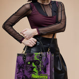 "Frankenstein" Lablight Violet Leather Handbag