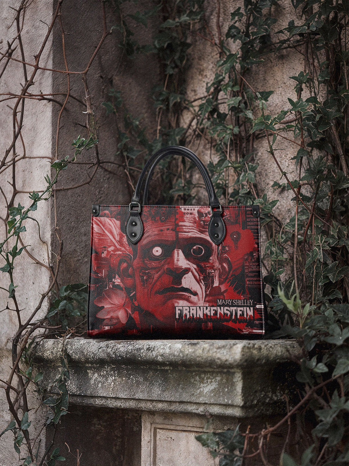 "Frankenstein" Heart Surge - Black Interior - Leather Handbag Matching Set - FALL DEAL