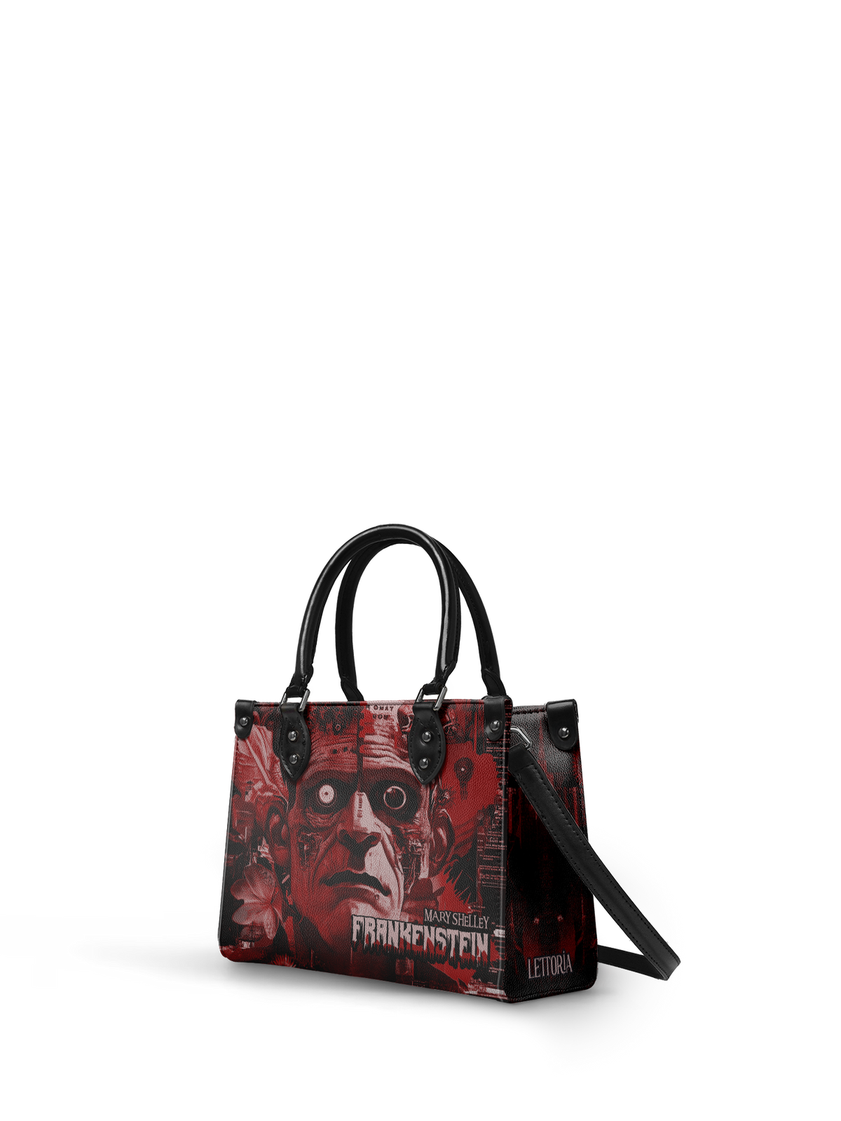 "Frankenstein" Heart Surge - Black Interior - Small Leather Handbag - FALL CLEARANCE DEAL