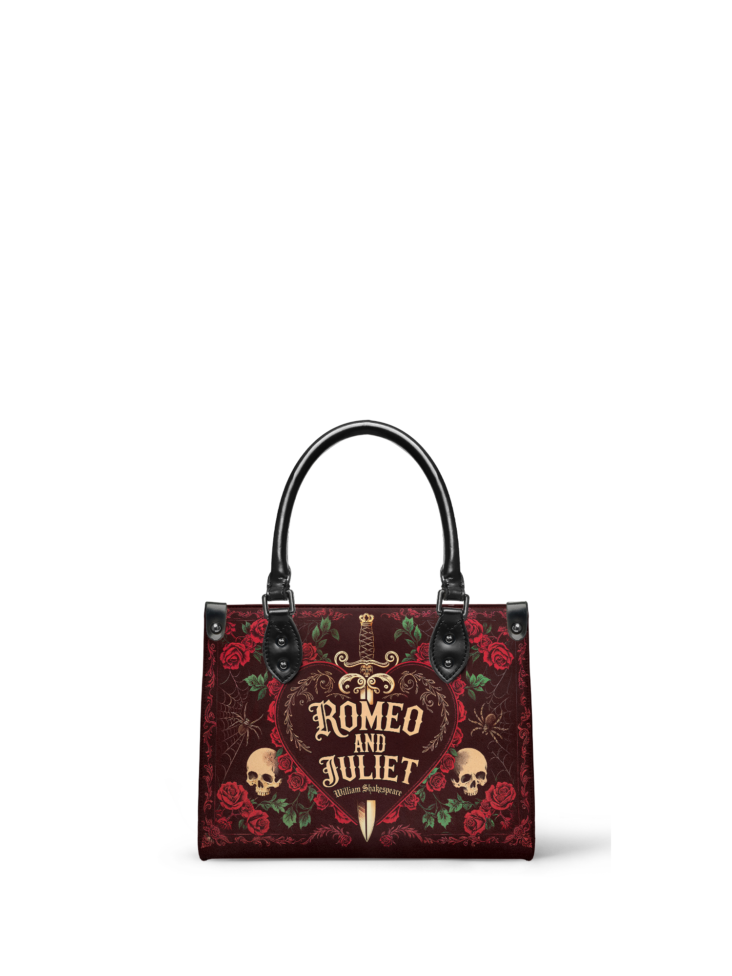 "Romeo And Juliet" Poison Rose - Black Interior - Small Leather Handbag