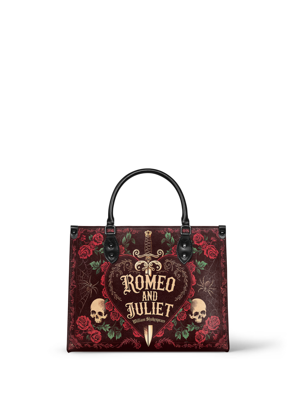 "Romeo And Juliet" Poison Rose - Red Interior - Leather Handbag