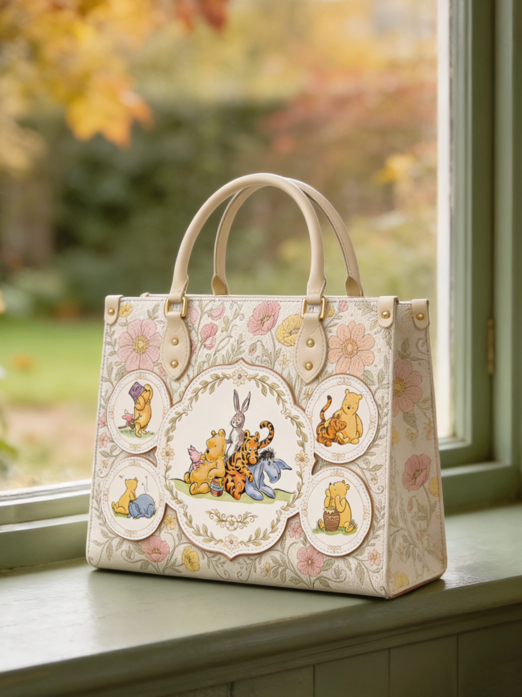 “Silly Old Bear” Applique Leather Handbag Pre-order