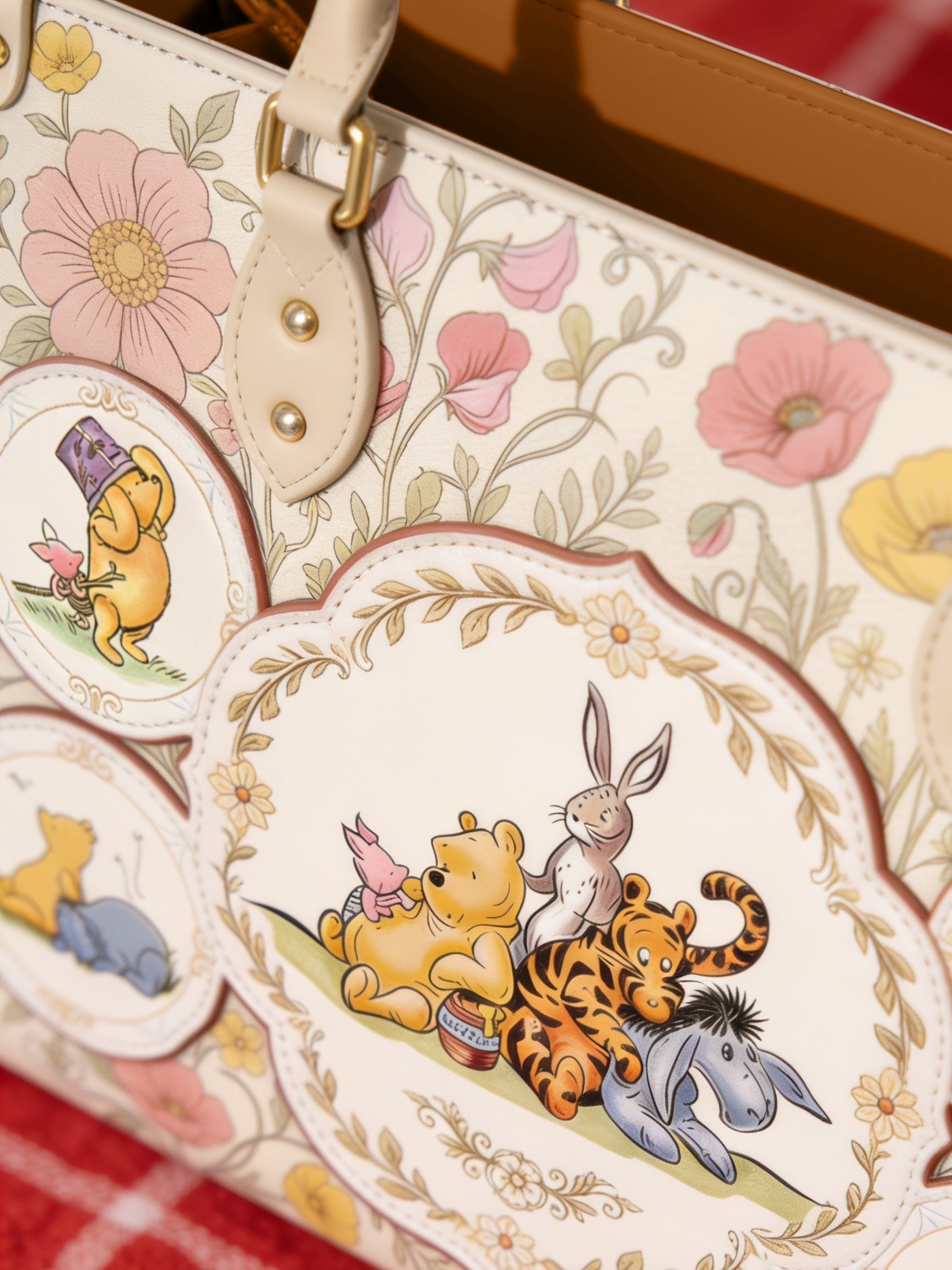 “Silly Old Bear” Applique Leather Handbag Pre-order