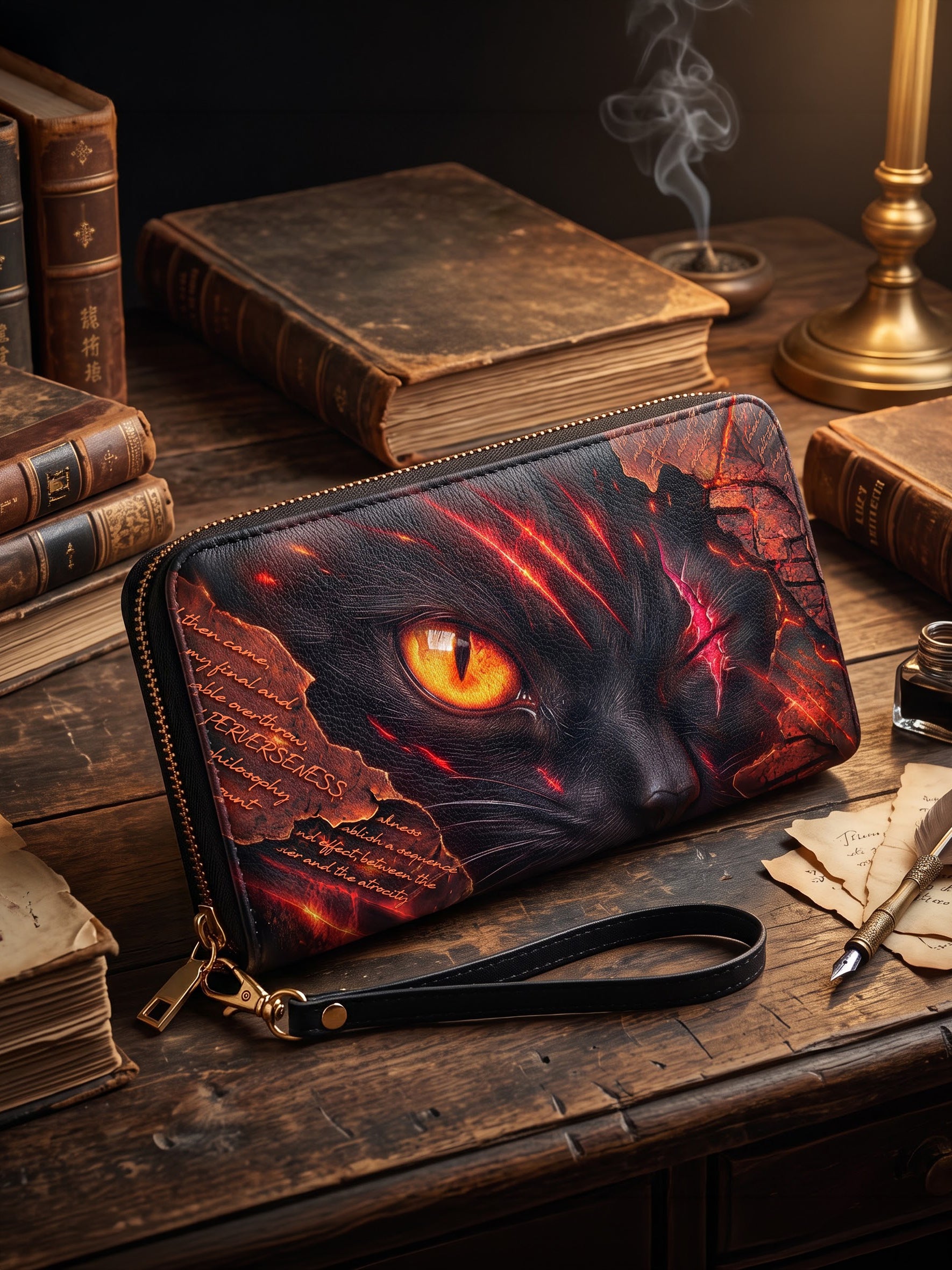"The Black Cat" Hellfire Red Wallet