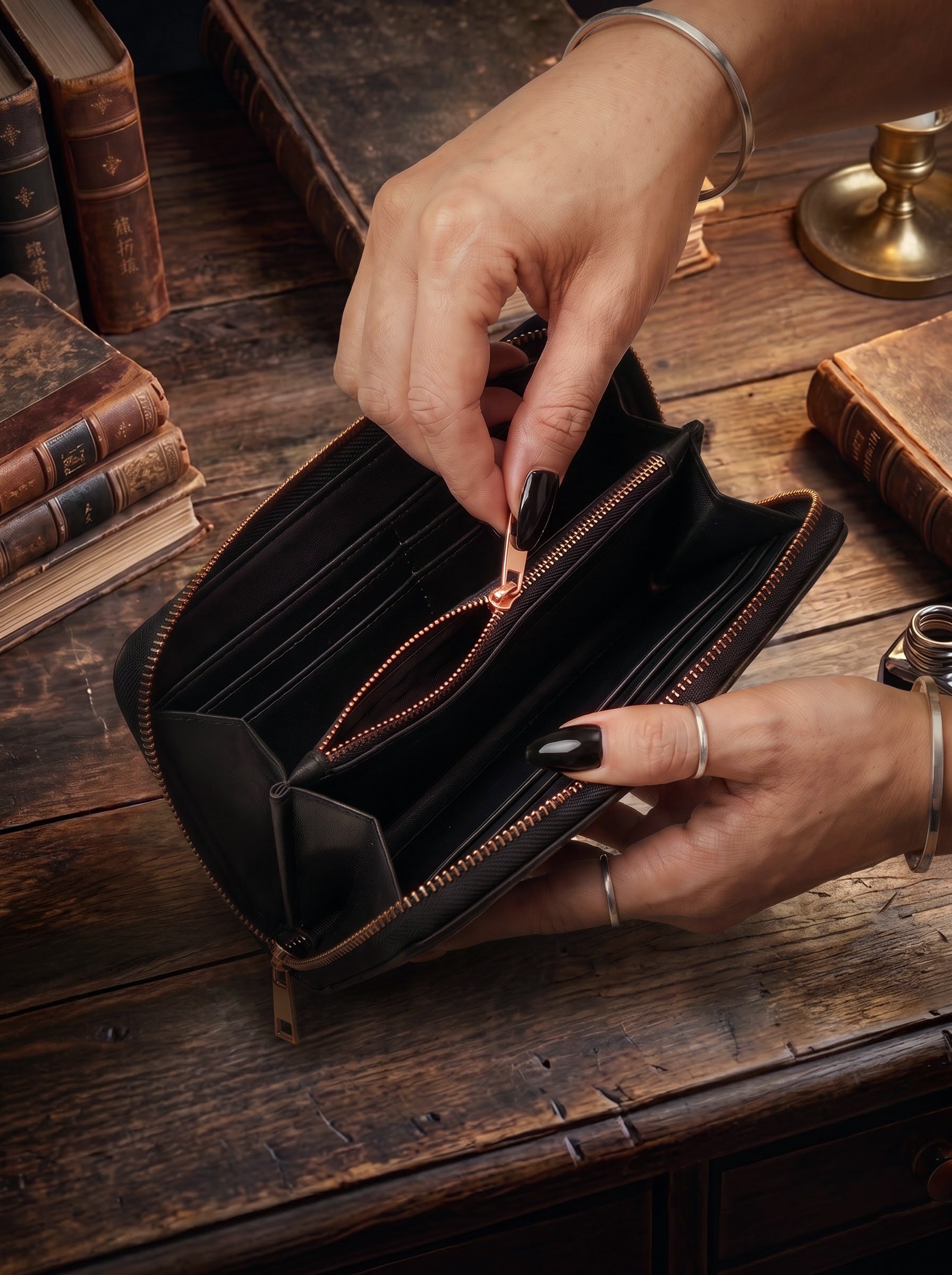 "The Black Cat" Hellfire Red Wallet