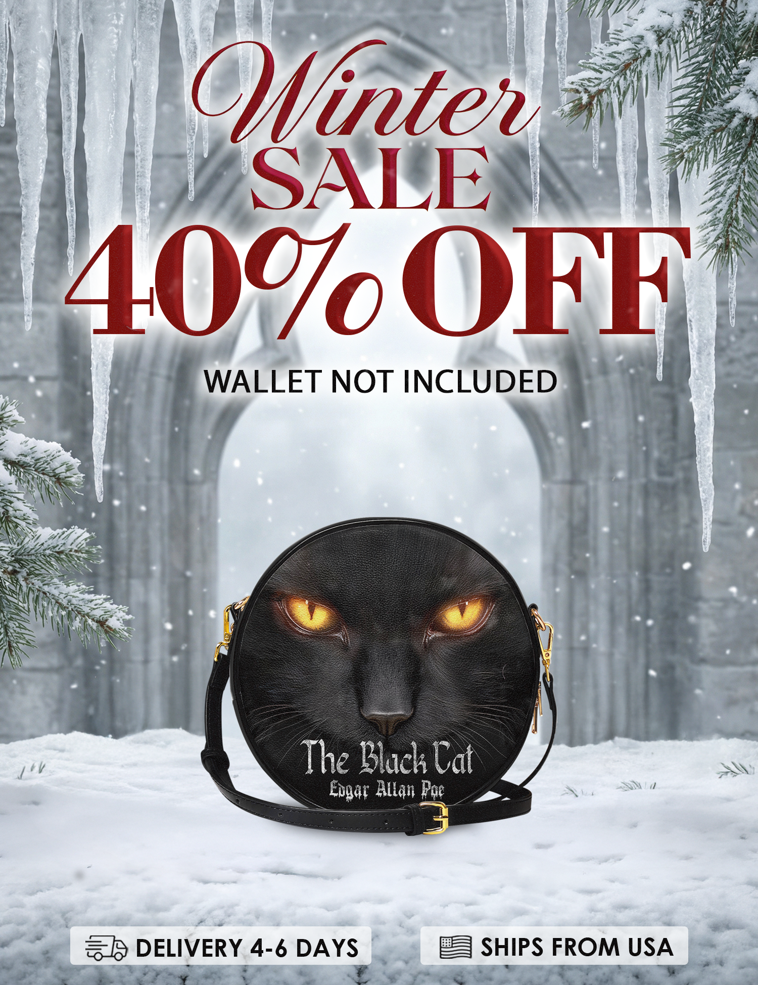 "The Black Cat" Circle Crossbody Bag Deal