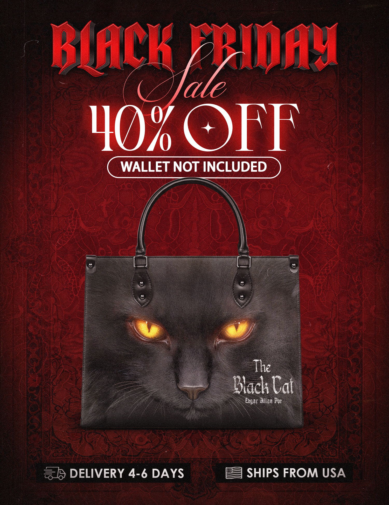 "The Black Cat" Leather Handbag Deal