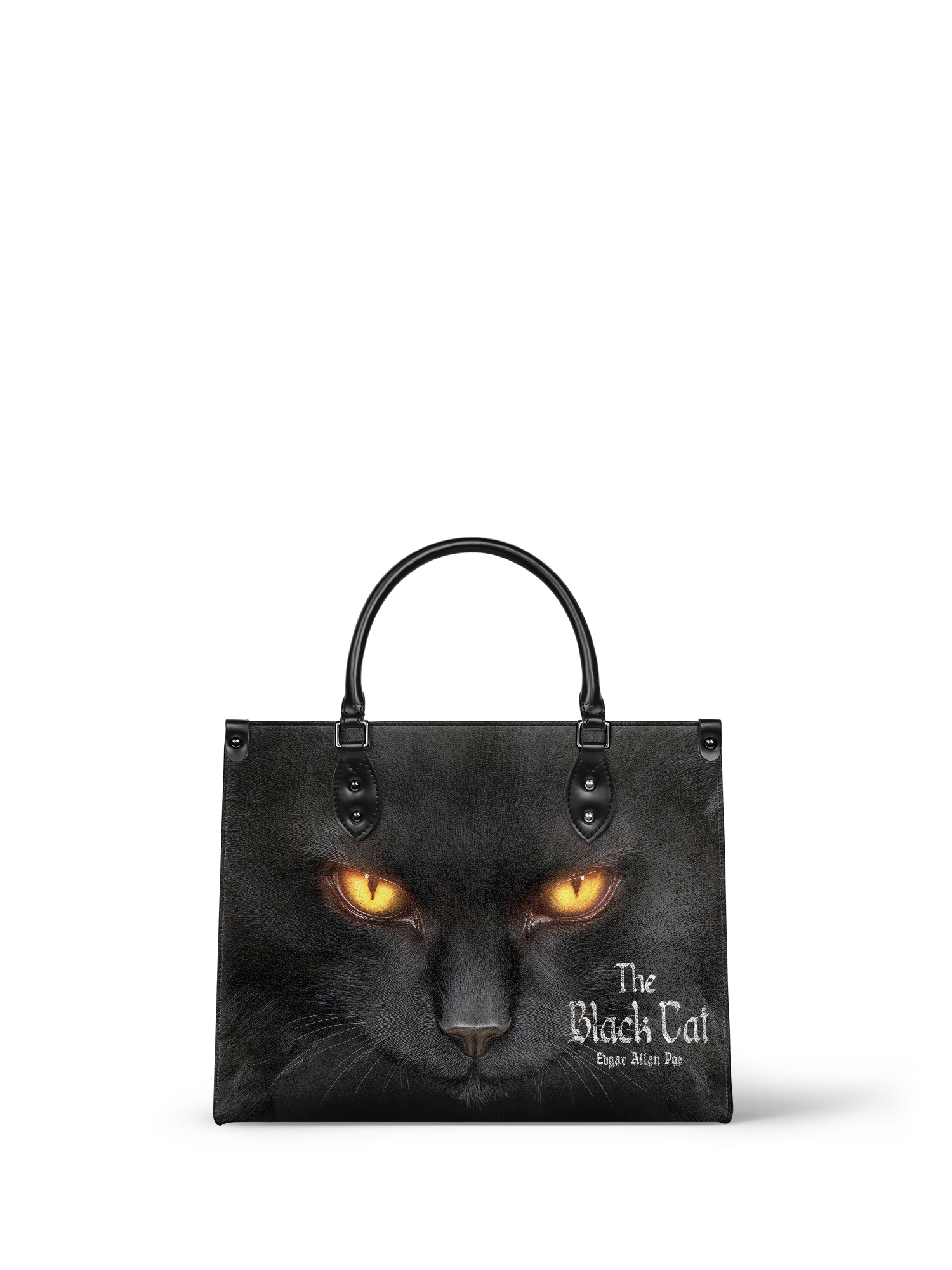 "The Black Cat" - Red Interior - Leather Handbag