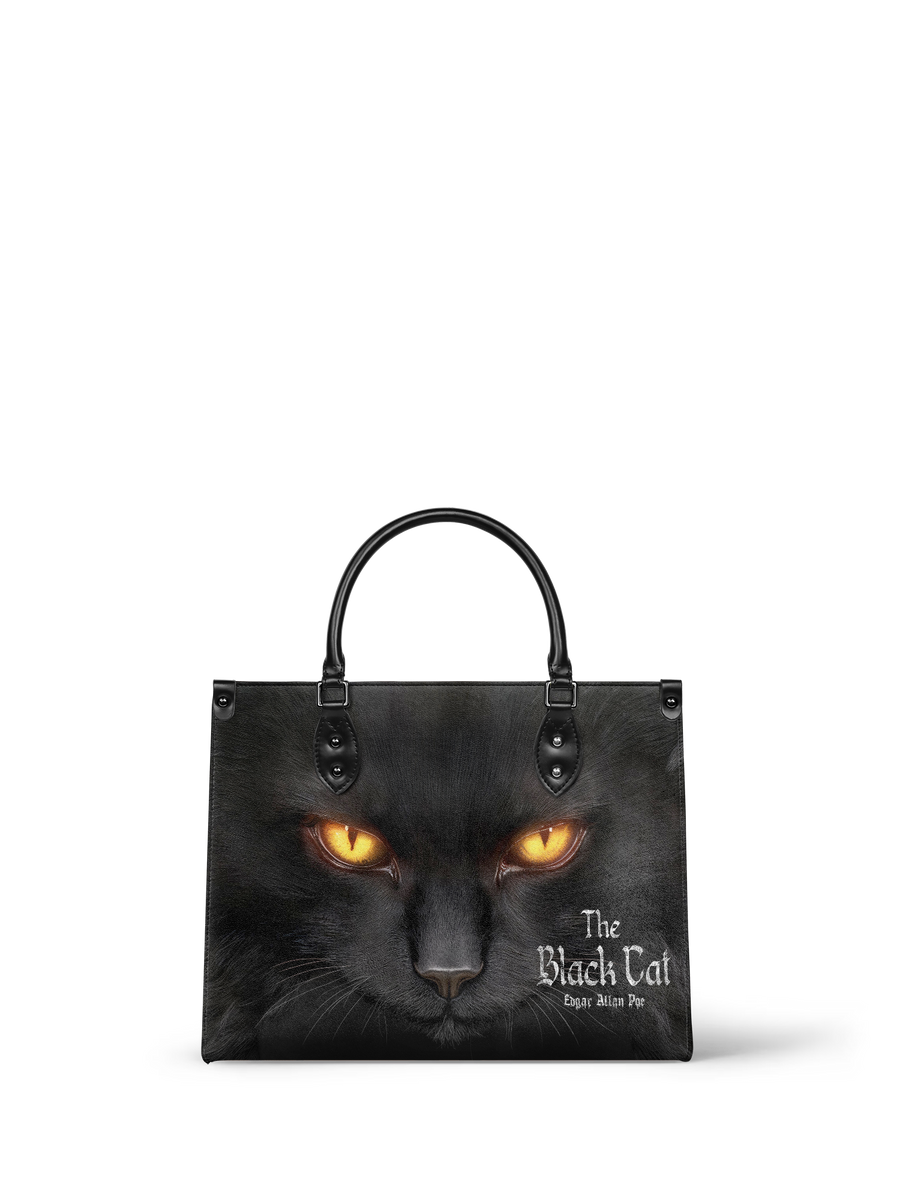 "The Black Cat" - Red Interior - Leather Handbag