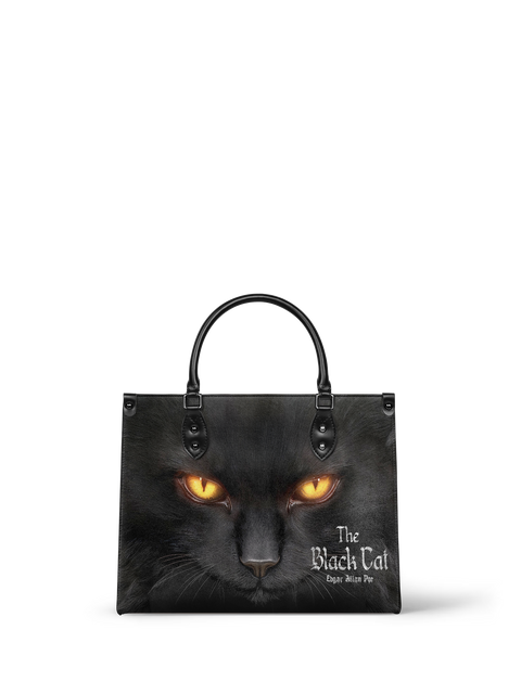 "The Black Cat" - Black Interior - Leather Handbag
