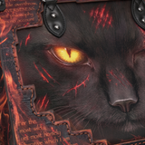 "The Black Cat" Hellfire Red Applique Leather Handbag Pre-order