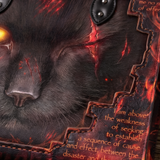 "The Black Cat" Hellfire Red Applique Leather Handbag Pre-order