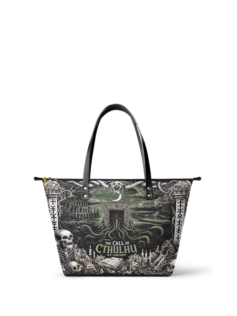"The Call Of Cthulhu" Leather Tote Bag