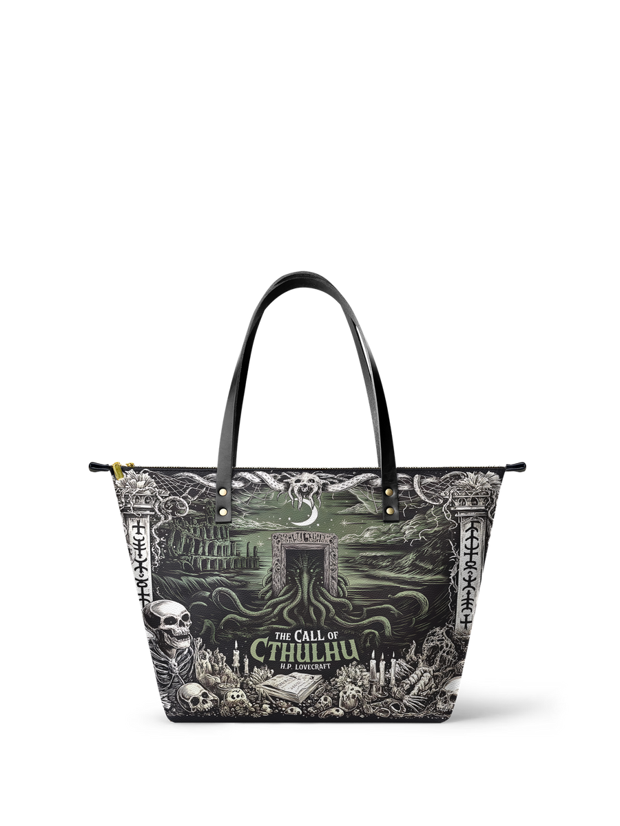 "The Call Of Cthulhu" Leather Tote Bag