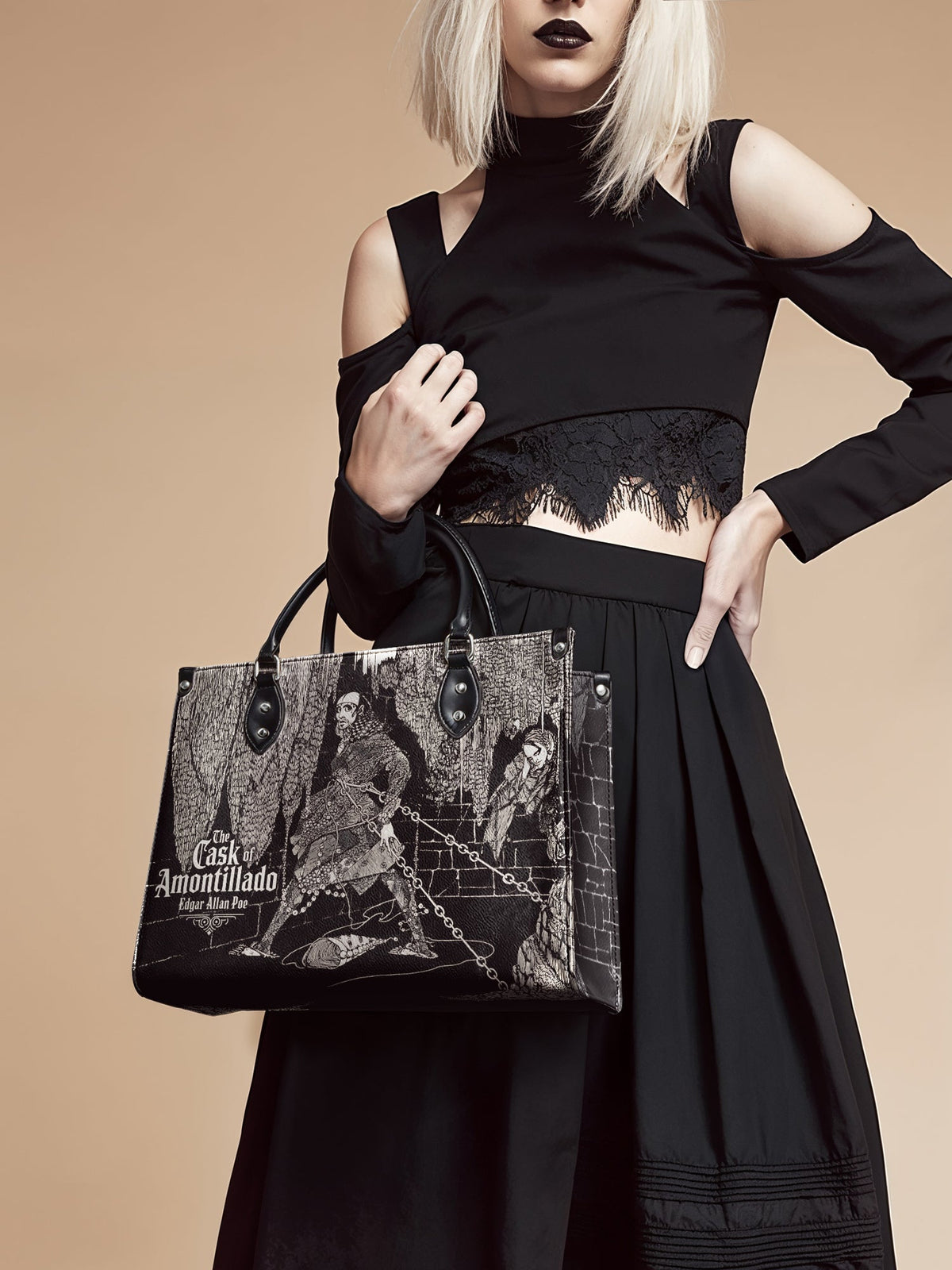 "The Cask Of Amontillado" - Black Interior - Leather Handbag - FALL DEAL