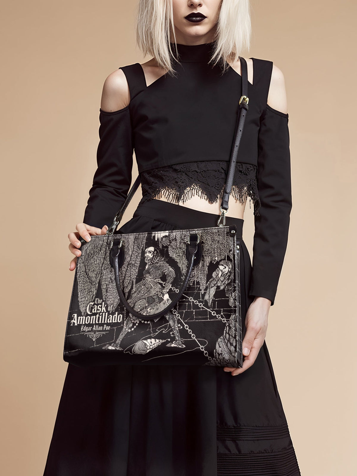 "The Cask Of Amontillado" - Black Interior - Leather Handbag - FALL DEAL