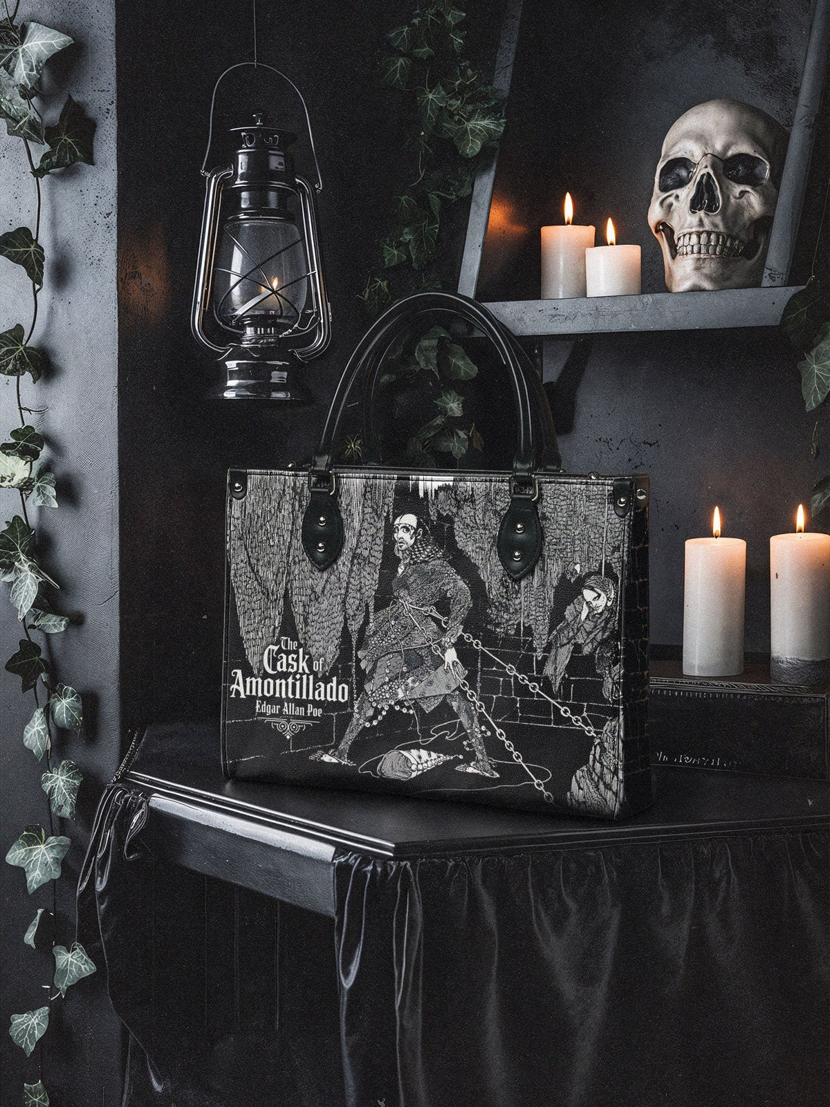 "The Cask Of Amontillado" - Black Interior - Leather Handbag - FALL DEAL