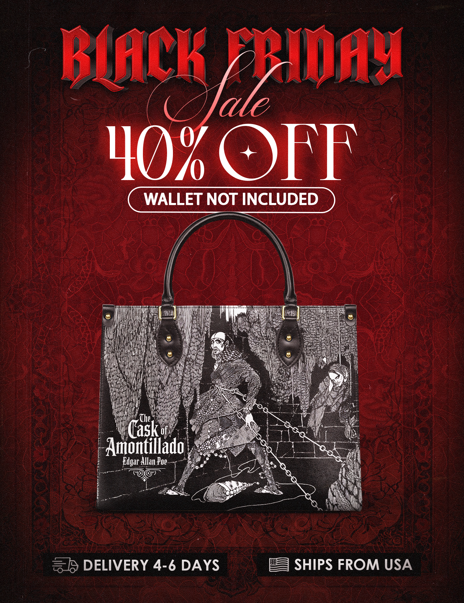 "The Cask Of Amontillado" Leather Handbag Deal