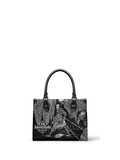 "The Cask Of Amontillado" - Black Interior - Small Leather Handbag