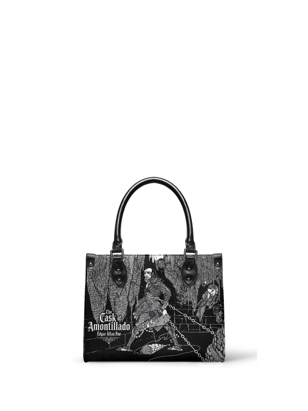 "The Cask Of Amontillado" - Black Interior - Small Leather Handbag