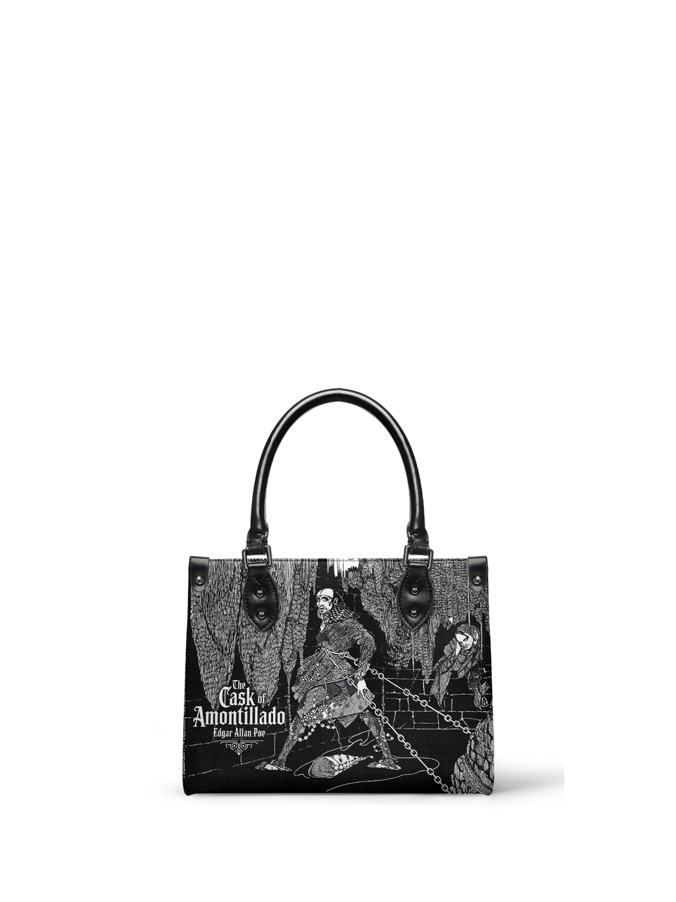 "The Cask Of Amontillado" - Black Interior - Small Leather Handbag