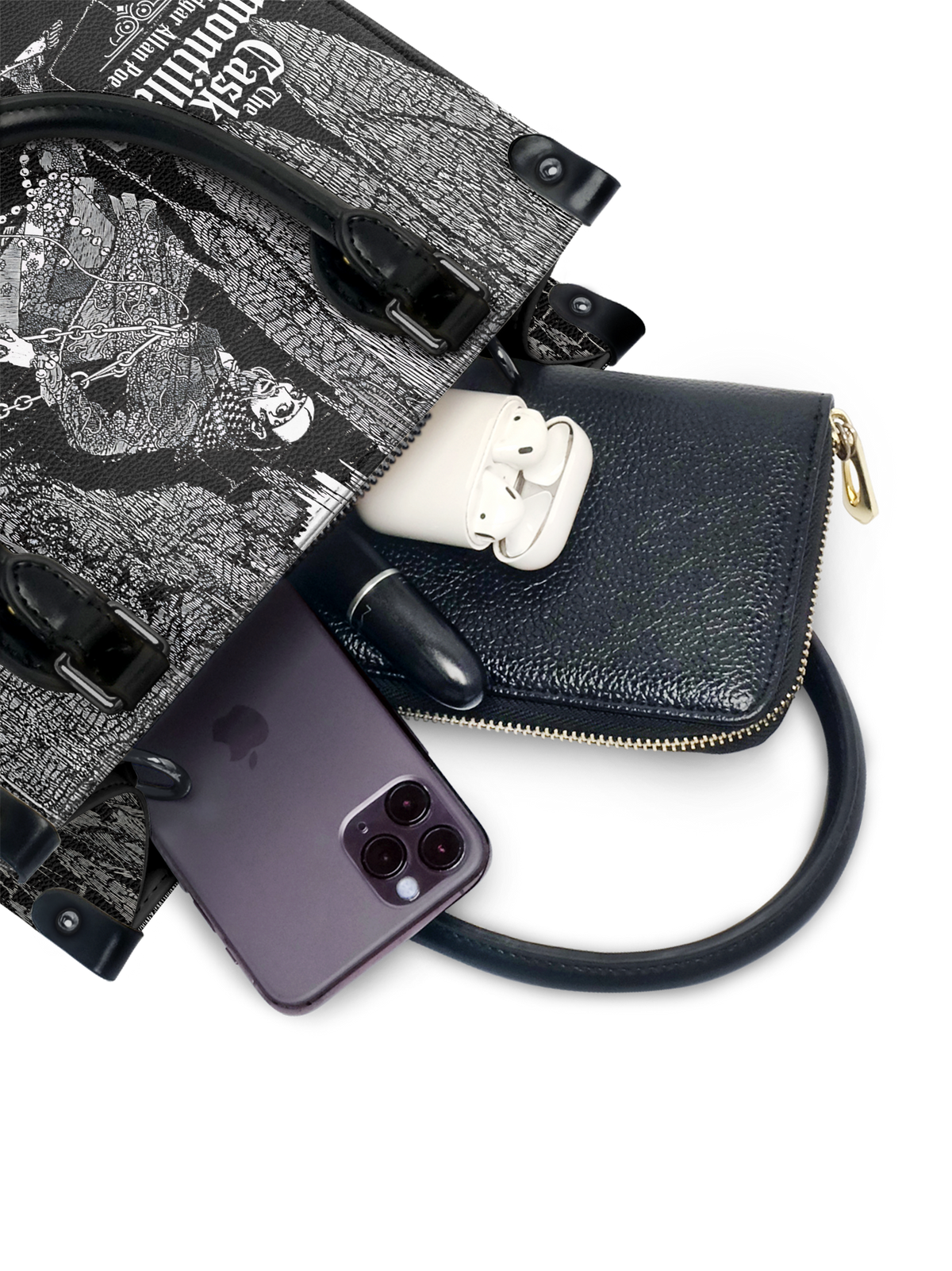 "The Cask Of Amontillado" - Black Interior - Small Leather Handbag - NEVERMORE DEAL